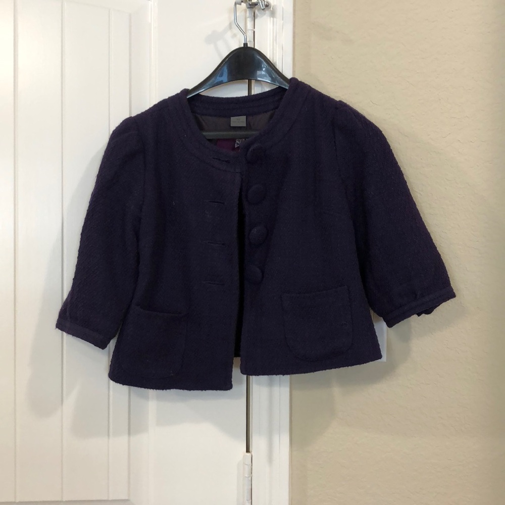 Purple Button Up Work Jacket - Picture 3 of 9